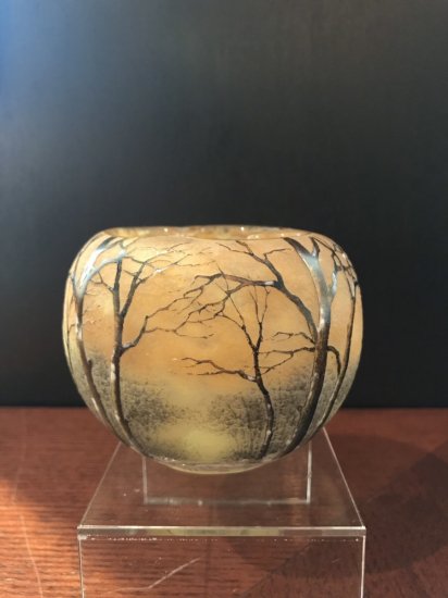 ドームナンシー・ドーム兄弟　冬景色の花瓶　エミールガレ　ミューラー兄弟時代