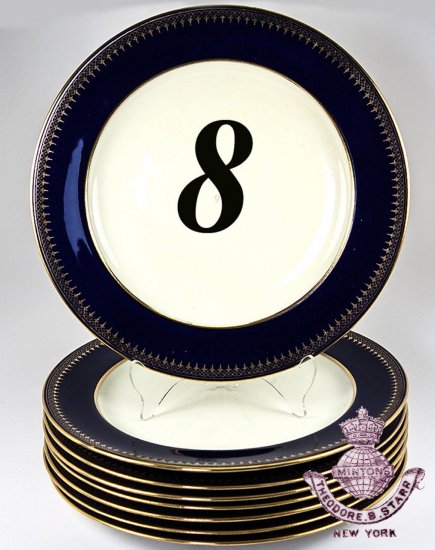 アンティーク・ミントン・サラダプレート8枚セット（1900年代初期、シアドア・ビー・スター）