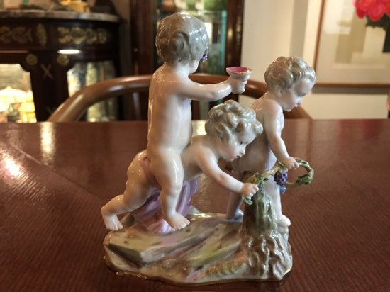 マイセン Meissen 19世紀貴重名作 アシエ作 三人の天使 収穫 秋の寓意