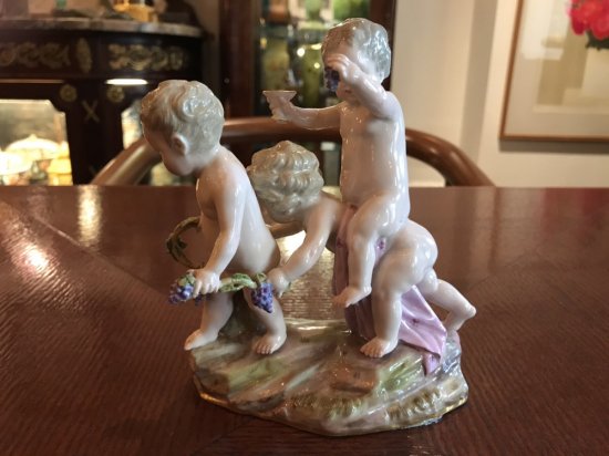 マイセン Meissen 19世紀貴重名作 アシエ作 三人の天使 収穫 秋の寓意