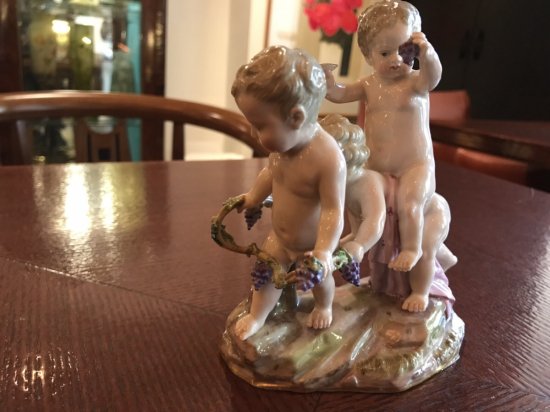 マイセン Meissen 19世紀貴重名作 アシエ作 三人の天使 収穫 秋の寓意
