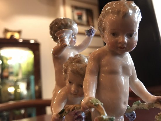 マイセン Meissen 19世紀貴重名作 アシエ作 三人の天使 収穫 秋の寓意