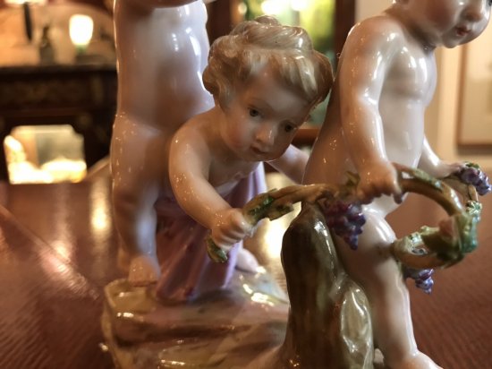マイセン Meissen 19世紀貴重名作 アシエ作 三人の天使 収穫 秋の寓意