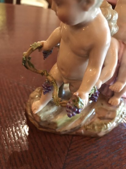 マイセン Meissen 19世紀貴重名作 アシエ作 三人の天使 収穫 秋の寓意