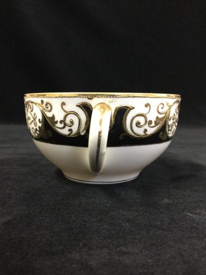 オールドノリタケ ブラックリム金彩装飾 カップ&ソーサー