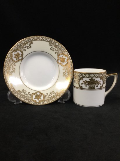 里帰り オールドノリタケ ゴールド フラワーバスケット カップ＆ソーサー