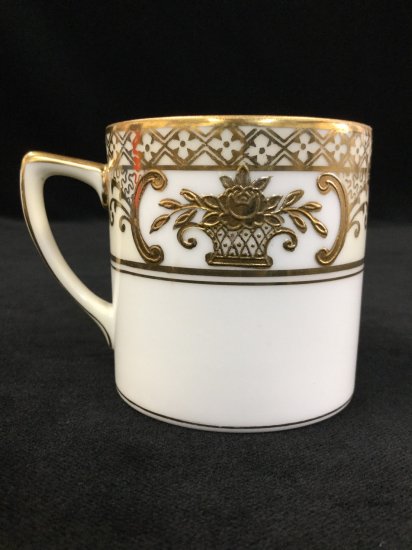 里帰り オールドノリタケ ゴールド フラワーバスケット カップ＆ソーサー