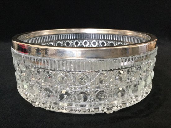 オールドバカラ baccarat ディアマン(DIAMANTS)　アンティークバカラ Baccarat ソリッドシルバー クリスタルボウル フルーツバスケット（果物入れ）花器・小物入れ