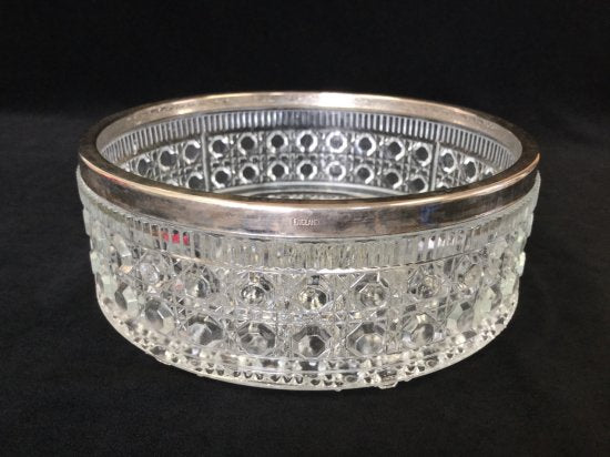 オールドバカラ baccarat ディアマン(DIAMANTS)　アンティークバカラ Baccarat ソリッドシルバー クリスタルボウル フルーツバスケット（果物入れ）花器・小物入れ