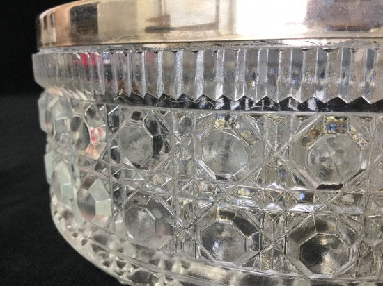 オールドバカラ baccarat ディアマン(DIAMANTS)　アンティークバカラ Baccarat ソリッドシルバー クリスタルボウル フルーツバスケット（果物入れ）花器・小物入れ
