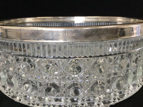 オールドバカラ baccarat ディアマン(DIAMANTS)　アンティークバカラ Baccarat ソリッドシルバー クリスタルボウル フルーツバスケット（果物入れ）花器・小物入れ