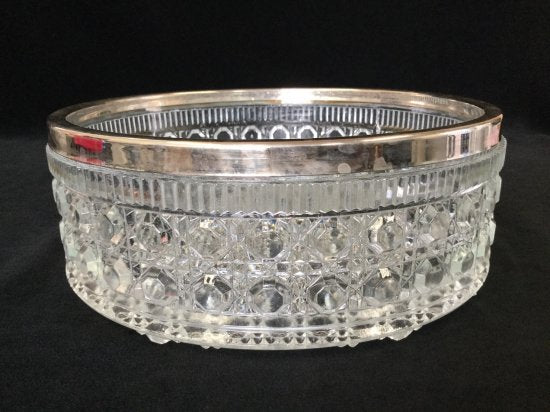 オールドバカラ baccarat ディアマン(DIAMANTS)　アンティークバカラ Baccarat ソリッドシルバー クリスタルボウル フルーツバスケット（果物入れ）花器・小物入れ