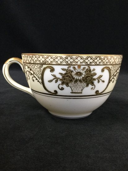 オールドノリタケ Noritake 花かご紋様 金彩 カップ＆ソーサー