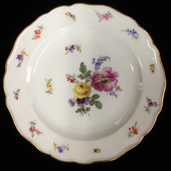マイセン フラワーブーケ 昆虫 5つ花 カップ ソーサー 皿 ３点 トリオ 1級品 310A