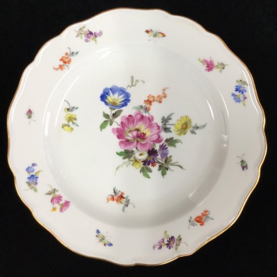 マイセン フラワーブーケ 昆虫 5つ花 カップ ソーサー 皿 ３点 トリオ 1級品 311A