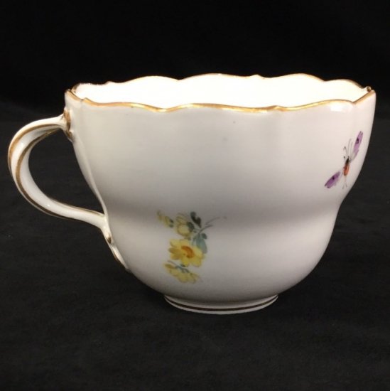 マイセン フラワーブーケ 昆虫 5つ花 カップ ソーサー 皿 ３点 トリオ 1級品 311A