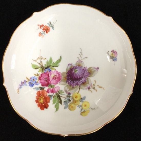 マイセン フラワーブーケ 昆虫 5つ花 カップ ソーサー 皿 ３点 トリオ 1級品 312A