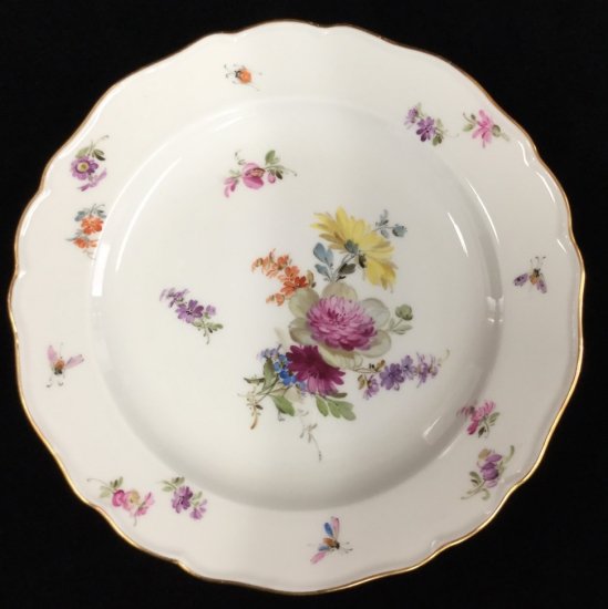 マイセン フラワーブーケ 昆虫 5つ花 カップ ソーサー 皿 ３点 トリオ 1級品 313A