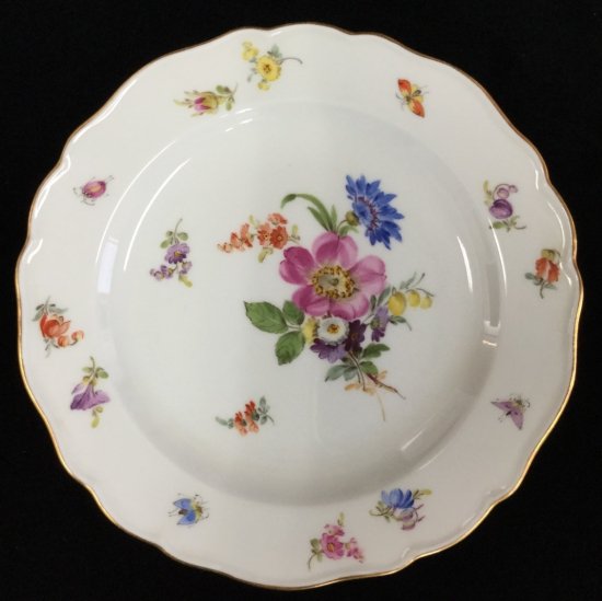 マイセン フラワーブーケ 昆虫 5つ花 カップ ソーサー 皿 ３点 トリオ 1級品 314A
