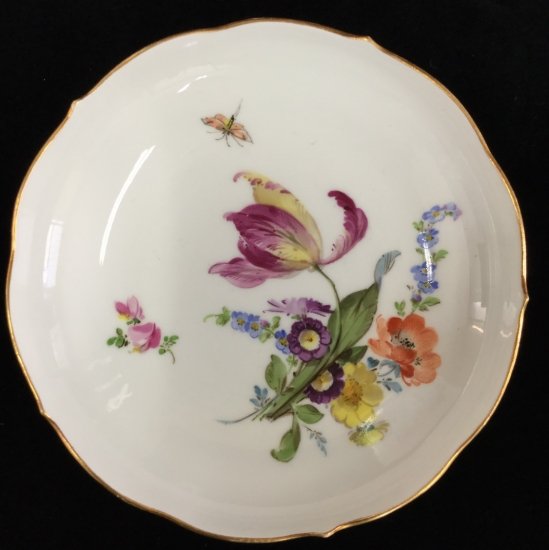 マイセン フラワーブーケ 昆虫 5つ花 カップ ソーサー 皿 ３点 トリオ 1級品 314A