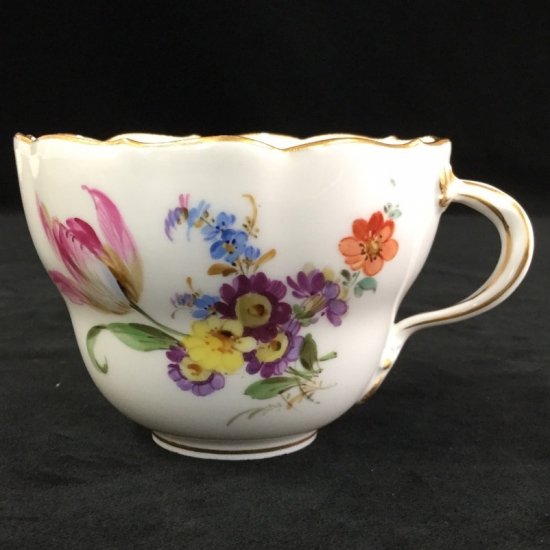 マイセン フラワーブーケ 昆虫 5つ花 カップ ソーサー 皿 ３点 トリオ 1級品 314A