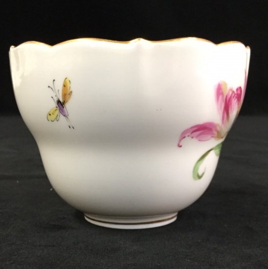 マイセン フラワーブーケ 昆虫 5つ花 カップ ソーサー 皿 ３点 トリオ 1級品 314A