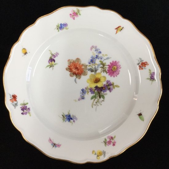 マイセン フラワーブーケ 昆虫 5つ花 カップ ソーサー 皿 ３点 トリオ 1級品 315A
