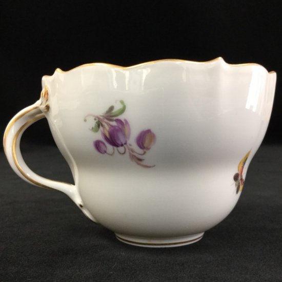 マイセン フラワーブーケ 昆虫 5つ花 カップ ソーサー 皿 ３点 トリオ 1級品 315A