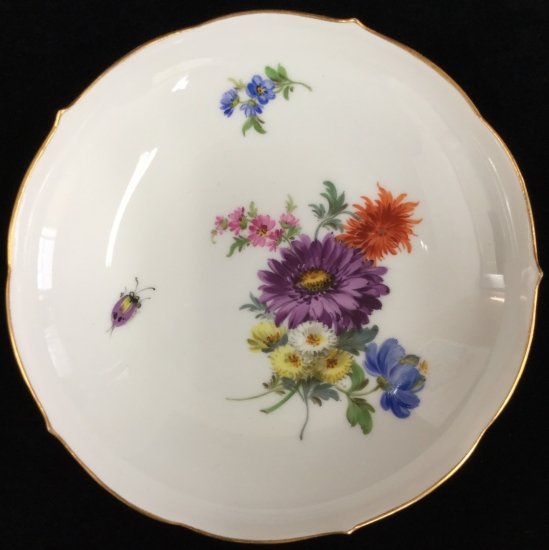 マイセン フラワーブーケ 昆虫 5つ花 カップ ソーサー 皿 ３点 トリオ 1級品 317A