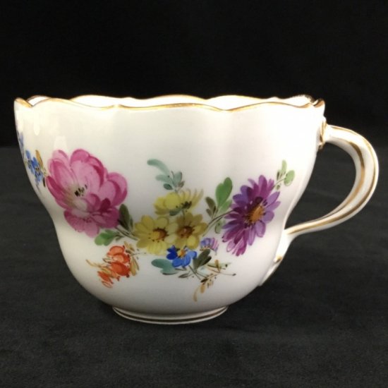 マイセン フラワーブーケ 昆虫 5つ花 カップ ソーサー 皿 ３点 トリオ 1級品 317A