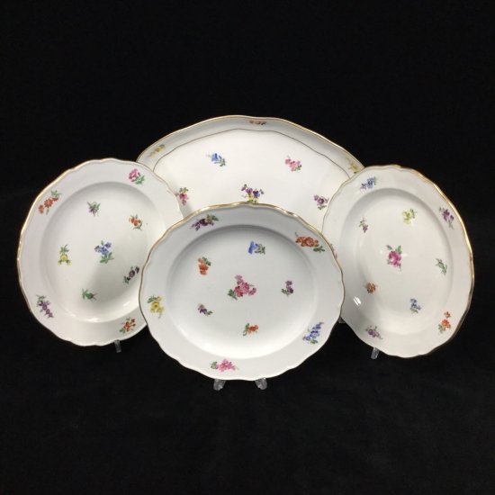 マイセン スキャタードフラワー 散らし小花 カップ ソーサー 皿３点 大皿1点 セット 1級品 282A