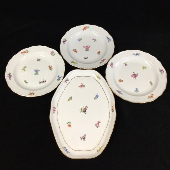 マイセン スキャタードフラワー 散らし小花 カップ ソーサー 皿３点 大皿1点 セット 1級品 282A