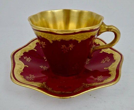 コールポート(Coalport)  アンティーク  デミタスカップ & ソーサー A