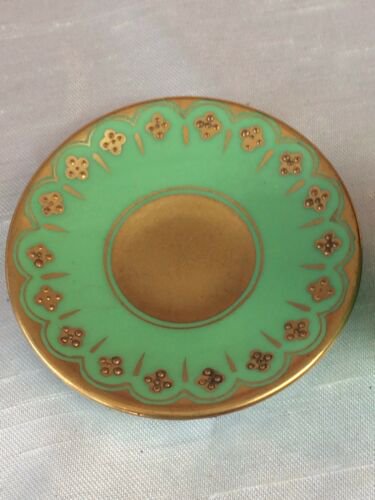 コールポート　グリーンと金彩のカップ＆ソーサ
