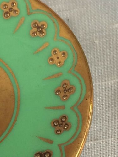 コールポート　グリーンと金彩のカップ＆ソーサ