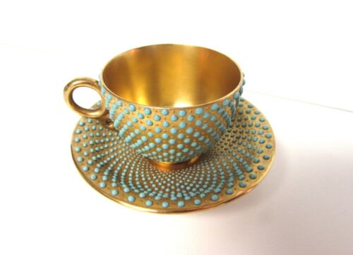 コールポート　ターコイズジュエルのカップ＆ソーサー（コールポート動画）