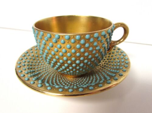 コールポート　ターコイズジュエルのカップ＆ソーサー（コールポート動画）