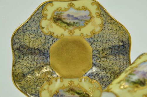 コールポート　最高峰の作品　小窓に風景が描かれたカップ＆ソーサー（コールポート動画）