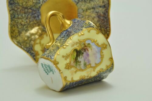 コールポート　最高峰の作品　小窓に風景が描かれたカップ＆ソーサー（コールポート動画）