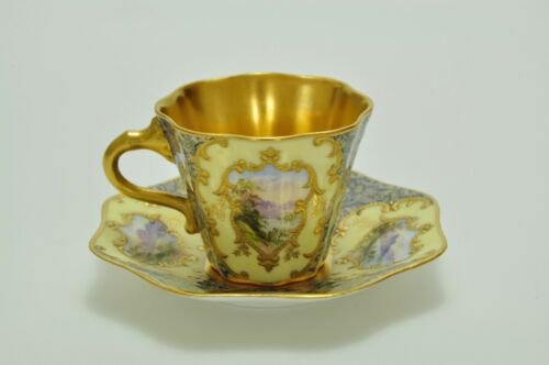 コールポート　最高峰の作品　小窓に風景が描かれたカップ＆ソーサー（コールポート動画）