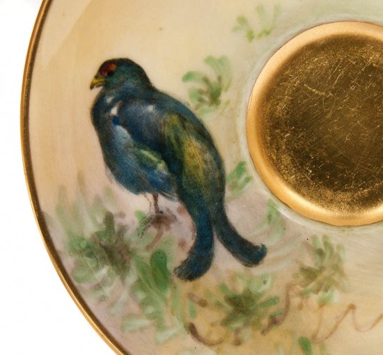 ロイヤルウースター　野鳥が描かれたデミタスカップ&ソーサー