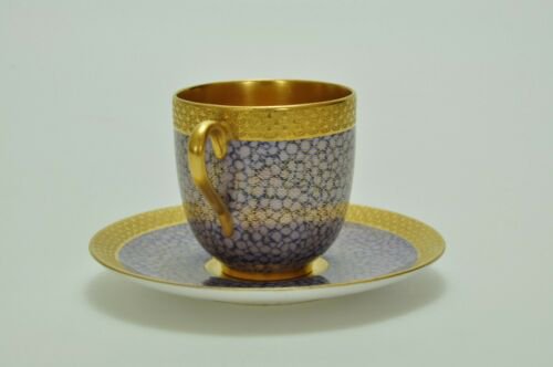 コールポート　コバルトとゴールドの幾何学模様のカップ＆ソーサー