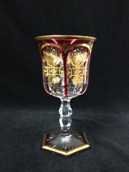 バカラ baccarat エンパイア クランベリー 金彩 ワイングラス