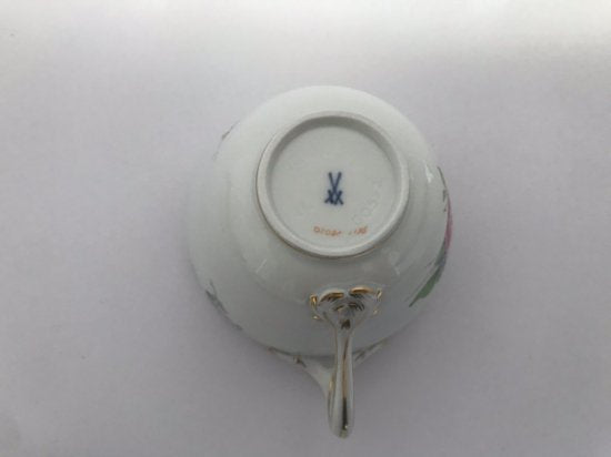 マイセン Meissen ピンクローズと忘れな草 トリオセット　勿忘草 カップ＆ソーサー