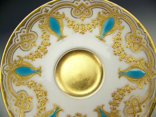 コールポート　金襴ターコイズ装飾　デミタスカップ&ソーサー