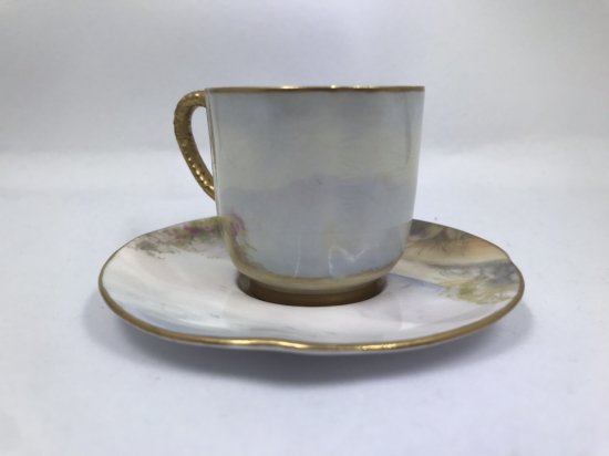 ロイヤルウースター　女性が描かれたカップ＆ソーサー sedgley作