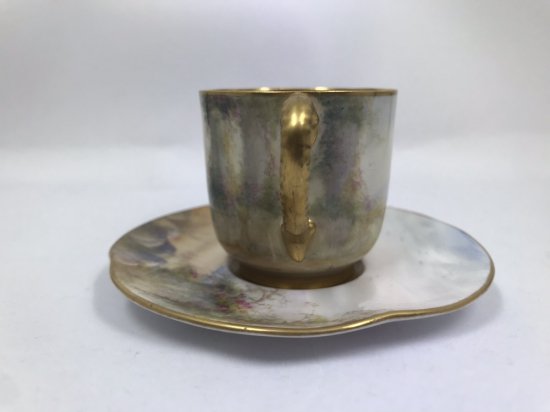 ロイヤルウースター　女性が描かれたカップ＆ソーサー sedgley作