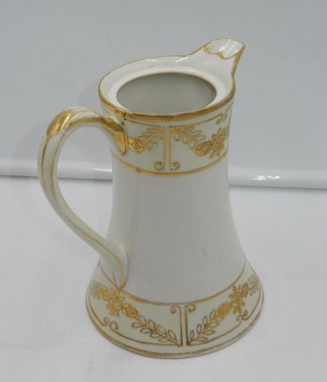 オールドノリタケ　アンティーク　1910年製　"M" コーヒーポット　金色　陶器
