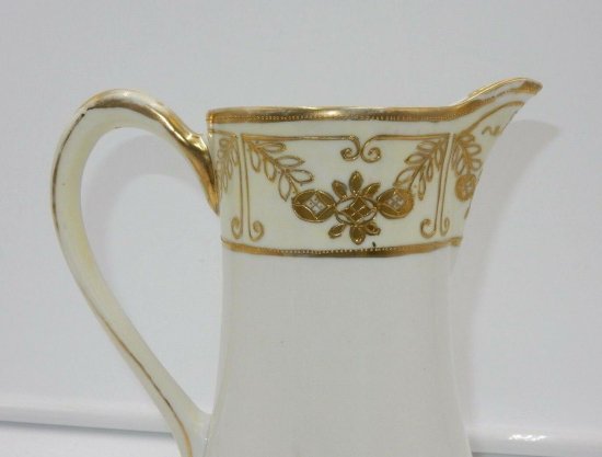 オールドノリタケ　アンティーク　1910年製　"M" コーヒーポット　金色　陶器