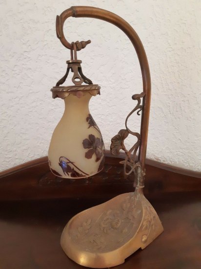 エミールガレ　すみれの花のテーブル（デスク）ランプ　アールヌーボー期